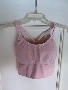 Pink seamless sports bra